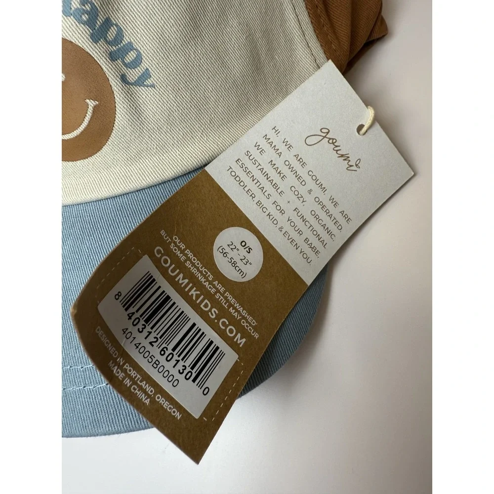 NWT GuomiKids OS Chasing Happy Hat Organic‎ Cotton